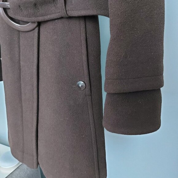 Brown Soia & Kyo Wool Blend Long Belted Coat - Picture 5 of 15